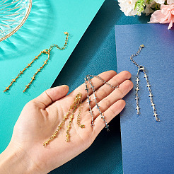 4шт 2 цвета 304 нержавеющая сталь цепочка для изготовления браслета с поперечными связями&nbsp;AJEW-TA0001-96