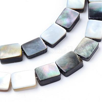 Натуральные черные нити из бисера SHEL-S249-34-1