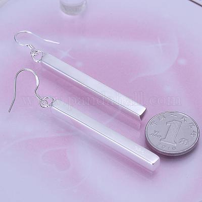 Серьги-подвески из латуни с серебряным покрытием EJEW-BB11991-1