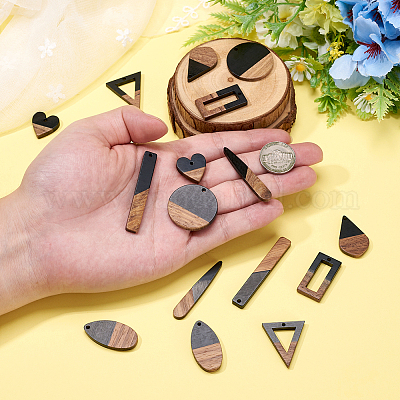 Подвески из смолы и ореха&nbsp;RESI-TA0001-12-1