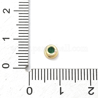 Плоские круглые латунные микропаве кабошоны из кубического циркония&nbsp;KK-P345-13G-A07-1