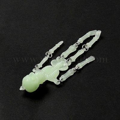 Хэллоуин светящиеся подвески из пвх скелета HJEW-B007-01-1