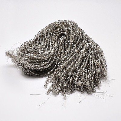 Подражать австрийский хрусталь двойной конус стеклянные бусы нити GLAA-F029-4x4mm-07-1