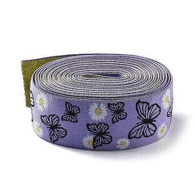 5 м нейлоновые жаккардовые резинки с цветами и бабочками&nbsp;OCOR-XCP0002-44-1