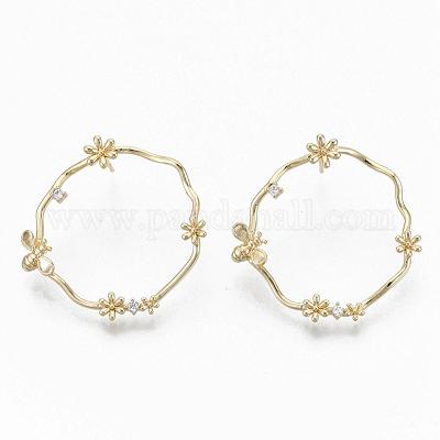 Серьги-гвоздики из циркония EJEW-T007-12G-NF-1