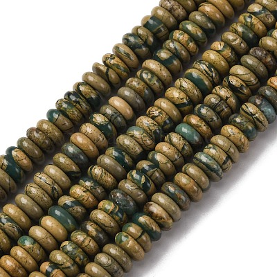 Нити бусин из натурального камня вердит G-L624-H08-6x2mm-1