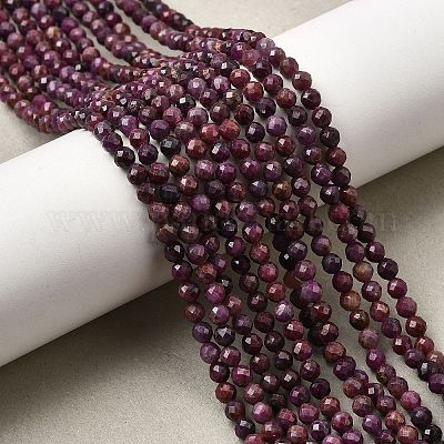 Натуральные рубиновые бисерные пряди&nbsp;G-C181-B06-03-01-1