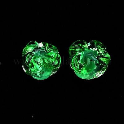 Светящихся ручной работы Lampwork бисер&nbsp;LAMP-WH0012-03F-1