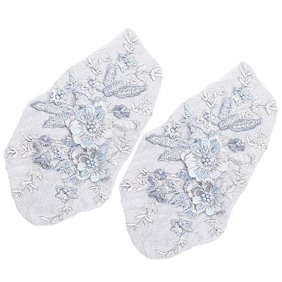 Ткань из полиэстера с компьютерной вышивкой и аппликациями&nbsp;DIY-WH20055-009B-1