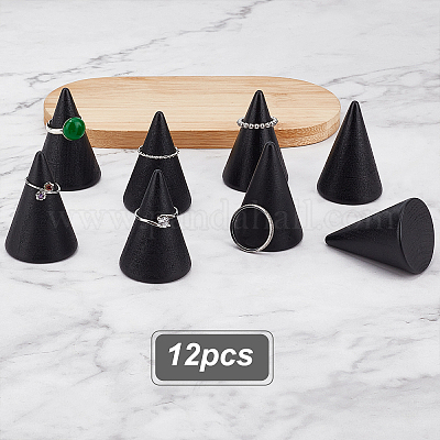 Деревянные подставки для колец на палец&nbsp;LS-RDIS-WH0001-20B-1