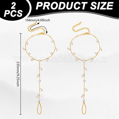 2 шт. сплав цепи панцирного плетения браслеты на ногу&nbsp;AJEW-GA0007-85G-1