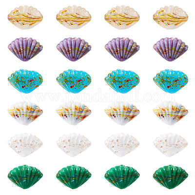 30шт 6 цвета бусины лэмпворк ручной работы LAMP-TA0001-53-1