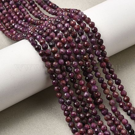 Натуральные рубиновые бисерные пряди&nbsp;G-C181-B06-03-01-1