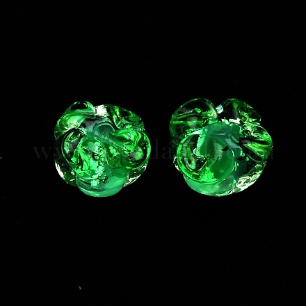Светящихся ручной работы Lampwork бисер&nbsp;LAMP-WH0012-03F-1