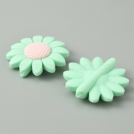 Силиконовые бусины в виде подсолнуха SIL-WH0019-17B-1