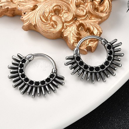 Серьги-кольца из хирургической нержавеющей стали Sun 316&nbsp;EJEW-G416-37AS-1