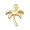 Brass Pendants, Tree Charms, Golden, 16x12.5x2mm, Hole: 1.5mm