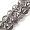 Transparent Electroplate Glass Beads Strands, Round, Faceted, Dark Gray, 12x11mm, Hole: 1.6mm, about 33pcs/strand, 14.37 inch(36.5cm)