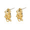 Alloy Stud Earring Findings, Steel Pin, with Loop, Cadmium Free & Lead Free, Light Gold, 18x10mm, Hole: 2mm, Pin: 0.7mm