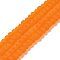 Transparent Glass Beads Strands, Faceted, Frosted, Rondelle, Dark Orange, 8mm, Hole: 1mm, about 60~62pcs/strand, 39~40cm