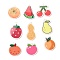 Printed Acrylic Pendants, Fruit, Mixed Color, 38~50x25.5~43x2.5mm, Hole: 2.5mm