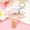 Resin & Acrylic & Faux Suede Tassel Keychain, with Alloy Clasp and Iron Rings, Letter Y, 9.5cm