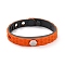 Flat Silicone Cord Bracelets, Hexagon Beads Adjustable Bracelet for Men Women, Orange Red, 9.92 inch(25.2cm)
