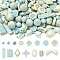 150Pcs 15 Styles Opaque Acrylic Enamel Beads, Mixed Shapes, Light Sky Blue, 9~24.7x9~29x3~11mm, Hole: 1.2~4mm, 10pcs/style 