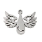 Non-Tarnish 5Pcs 201 Stainless Steel Pendants, Laser Cut, Angel Charm, Stainless Steel Color, 13x17x1mm, Hole: 1.2mm