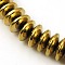 Non-magnetic Synthetic Hematite Beads Strands, Disc, Golden Plated, 8x3mm, Hole: 1mm, about 121pcs/strand, 15.5 inch