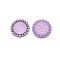 Plastic Cabochon Settings, with Rhinestones, Flat Round, Medium Purple, 29x3mm, Inner Diameter: 20.5mm