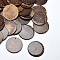 Wood Jewelry Findings Flat Round Coconut Pendants, Coconut Brown, 30x2~3mm, Hole: 1mm