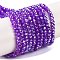 Baking Electroplate Glass Beads Strands, AB Color, Faceted, Round, Blue Violet, 4x3mm, Hole: 1mm, about 105~110pcs/strand, 38~39cm