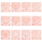 Heart Theme Plastic Drawing Painting Stencils Templates, for DIY Scrapbooking Painting Drawing Craft, White, 13x13x0.02cm, 12pcs/set