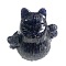 Natural Sodalite Carved Healing Lucky Cat Figurines, Reiki Energy Stone Display Decorations, 60x50x60mm