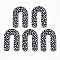 Cellulose Acetate(Resin) Pendants, 3D Printed, U Shape, Polka Dot Pattern, Black, 32.5x21.5x2.5mm, Hole: 1.5mm