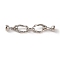 Brass Fold Over Clasps, Cadmium Free & Nickel Free & Lead Free, Irregular Oval, Platinum, 60mm, Hole: 5.5mm