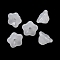 Baking Paint Transparent Glass Beads, Petunia, White, 9x9x6mm, Hole: 1.4mm