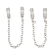 Brass Micro Pave Clear Cubic Zirconia Safety Chains, Ring Shape, Long-Lasting Plated, Rack Plating, Platinum, 67.5mm, Hole: 5mm