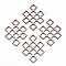 Unfinished Natural Poplar Wood Filigree Joiners Links, Laser Cut Wood Shapes, Geometry, Antique White, 58.5x44.5x2mm
