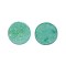Electroplate Natural Druzy Crystal Cabochons, Flat Round, Dyed, Medium Aquamarine, 8x3~6mm