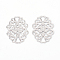 Iron Filigree Joiner Links, Etched Metal Embellishments, Platinum, 31x20x0.5mm, Hole: 6x3.5mm