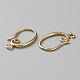 Латунные крючки для сережек&nbsp;KK-WH0064-07G-2