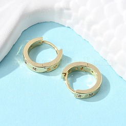 Серьги-кольца со звездами из прозрачного кубического циркония&nbsp;EJEW-K093-22G