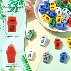 30 шт. подвески в виде мусорных баков из непрозрачной смолы с металлическими петлями&nbsp;RESI-YW0005-14