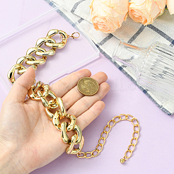 1 шт. алюминиевая толстая кубинская цепочка-чокер ожерелья для женщин&nbsp;NJEW-SP0001-11LG