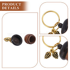 4шт брелок из дерева и сплава&nbsp;KEYC-CA00005