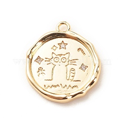 Латунные микропаве прозрачные подвески с фианитом&nbsp;LS-KK-G412-02LG