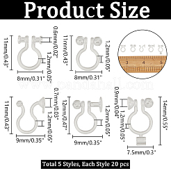 100 шт. 5 стиля пластиковых клипс для сережек&nbsp;KY-AR0001-30