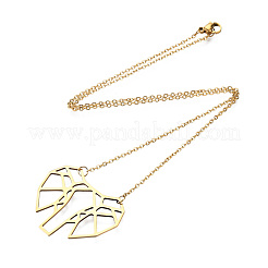 201 ожерелье из нержавеющей стали с подвеской-оригами NJEW-T009-JN090-2-40